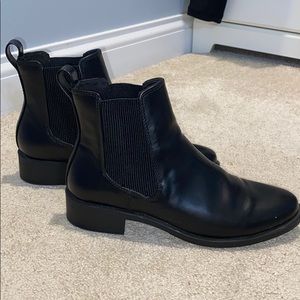 H&M Black Leather Ankle Booties